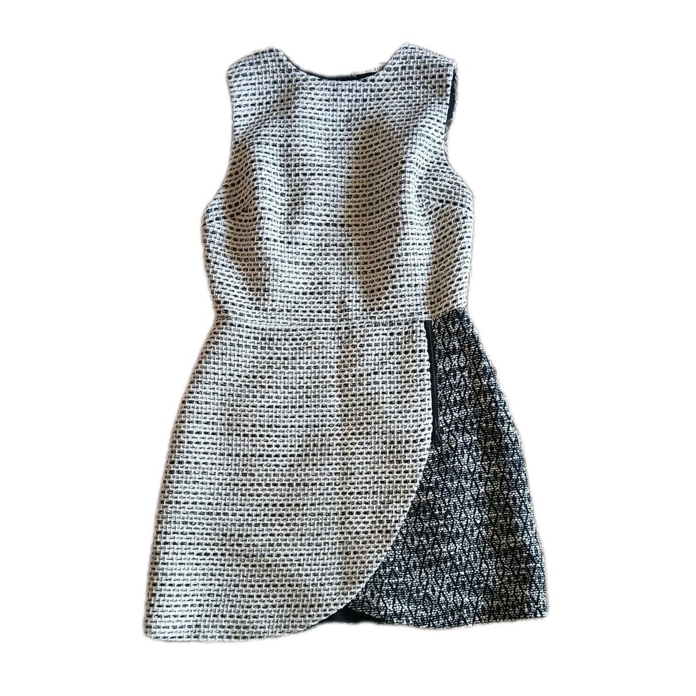 Alice + Olivia Sally Side Tweed Mini Dress Size 8 Sleeveless Preppy Academia